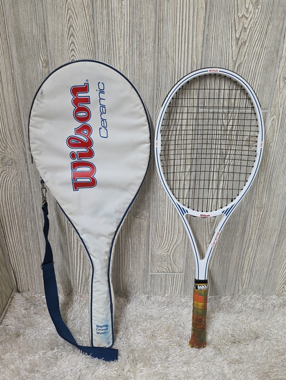 Wilson Vintage 1980s Ceramic Midsize Tennis Racket With Carrying Case